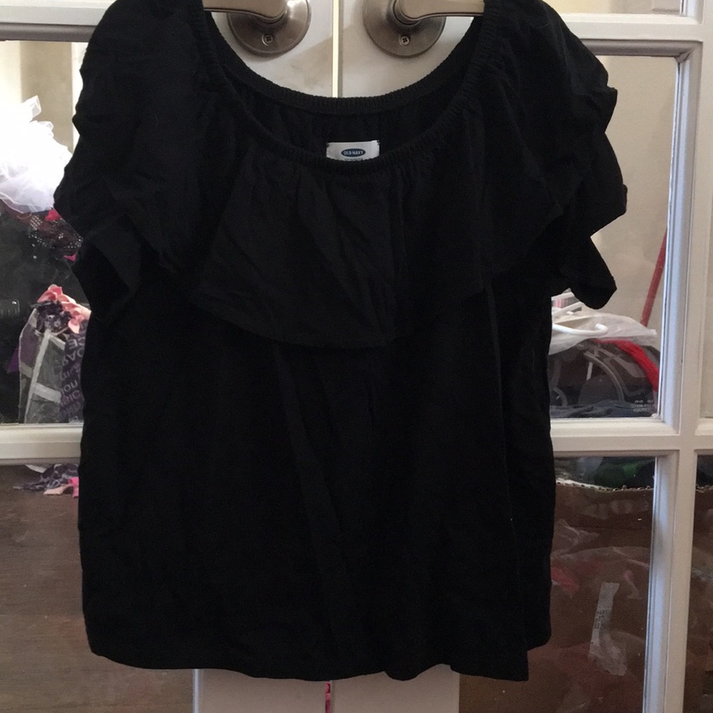 Black Ruffle Top